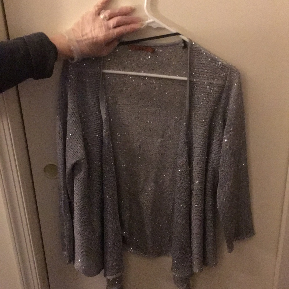 Women’s Sparkly silver open blouse